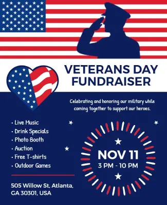 Veterans Day Fundraiser Event Poster Template