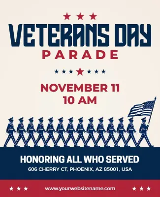 Veterans Day Parade Honoring Service Poster Template