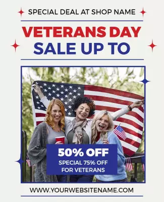 Veterans Day Sale Discount Flyer Template