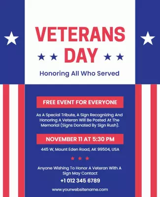Veterans Day Tribute Event Flyer Template