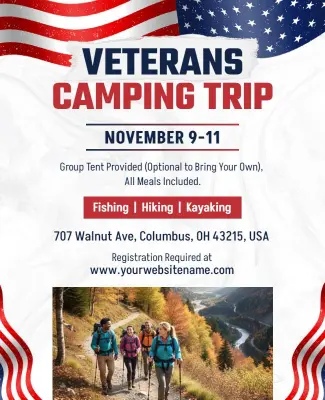 Veterans Outdoor Camping Adventure Flyer Template