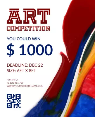 Vibrant Abstract Art Competition for Cash Prize Poster Template
