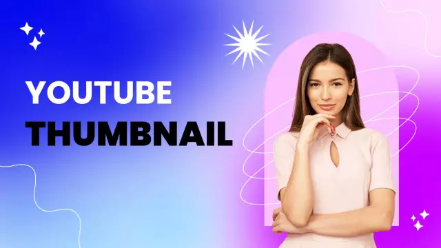 Vibrant Abstract Portrait Design YouTube Thumbnail Template