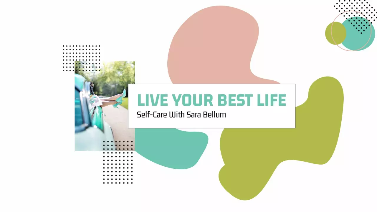 Vibrant Abstract Shapes with Self-Care Focus YouTube Banner Template