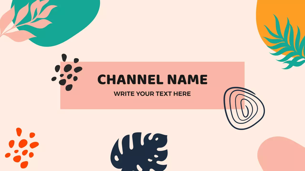 Vibrant Abstract Shapes with Soft Pastel Colors YouTube Banner Template