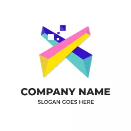 Vibrant Abstract X Design Showcasing Unique Branding Logo Template
