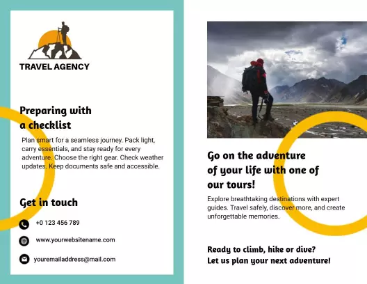 Vibrant Adventure Travel Agency Tour Planning Brochure Template
