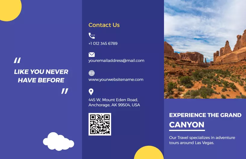 Vibrant Adventure Travel Tours and Grand Canyon Brochure Template