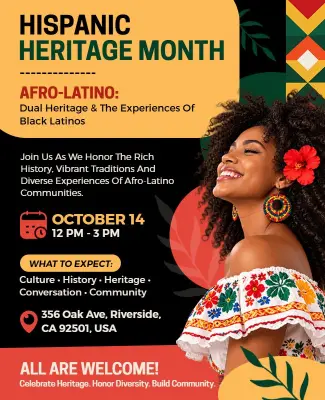 Vibrant Afro-Latino Cultural Heritage Celebration Flyer Template