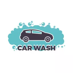 Vibrant Aqua Bubbles and sleek Car Wash Design Logo Template