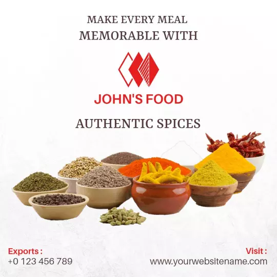 Vibrant Array of Authentic Spices for Culinary Delights Ad Template
