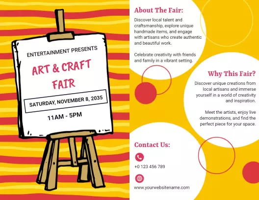Vibrant Art and Craft Fair Invitation Brochure Template