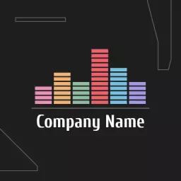 Vibrant Audio Spectrum Design Highlighting Music Genre Logo Template