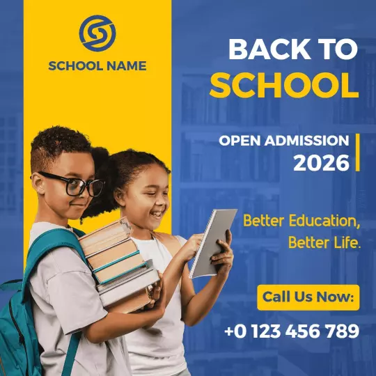 Vibrant Back to School Admission Announcement Ad Template