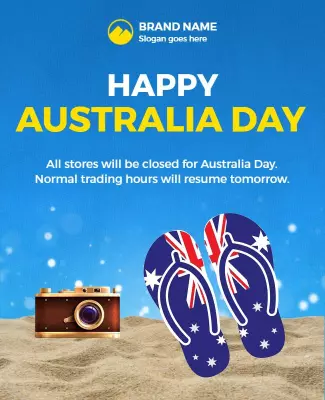 Vibrant Beach Theme for Australia Day Celebration Poster Template
