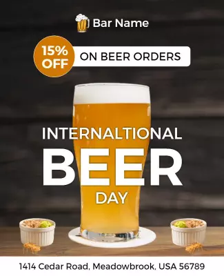 Vibrant Beer Celebration for International Beer Day Poster Template