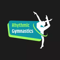 Vibrant Black and Green Rhythmic Gymnastics Performance Logo Template