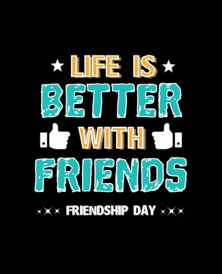 Vibrant Black Friendship Day Celebration Poster Template