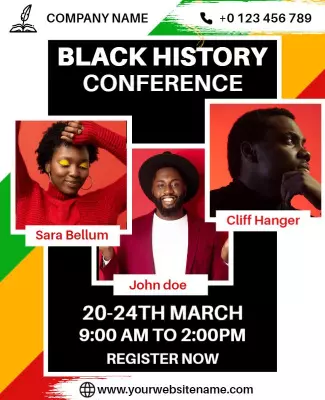 Vibrant Black History Conference with Colorful Design Poster Template
