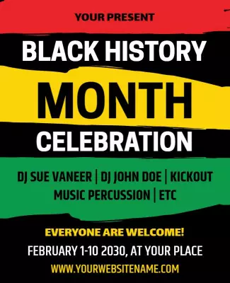 Vibrant Black History Month Celebration Event Poster Template