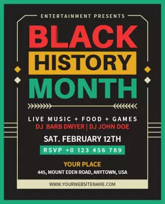 Vibrant Black History Month Celebration Poster Template