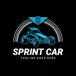 Vibrant Blue and Black Design Representing Racing Excitement Logo Template