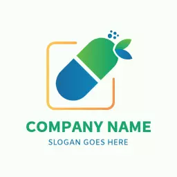 Vibrant Blue and Green Capsule Design for Vitamin Health Logo Template