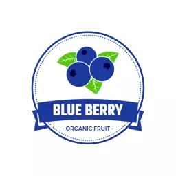 Vibrant Blue and Green Organic Fruit Featuring Blueberries Logo Template