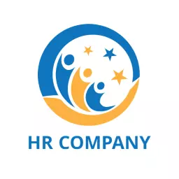 Vibrant Blue and Orange Community Engagement HR Logo Template