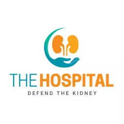 Vibrant Blue and Orange Design Promoting Hospital Care Logo Template
