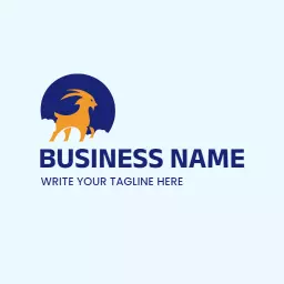 Vibrant Blue and Orange Goat Design for Your Brand Logo Template