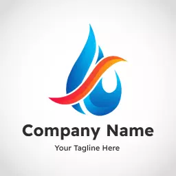 Vibrant Blue and Orange Gradient Water Drop Design Logo Template