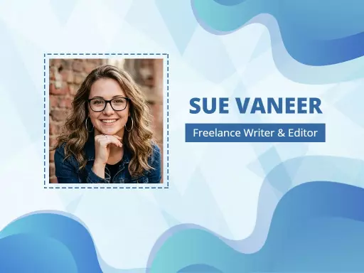 Vibrant Blue and Pink Abstract Freelance Services Presentation Template