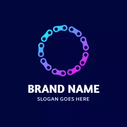 Vibrant Blue and Pink Circular Chain Design Logo Template