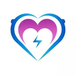 Vibrant Blue and Pink Heart Design for Dating Logo Template