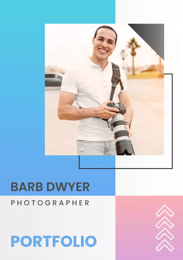 Vibrant Blue and Pink Photography Portfolio Template