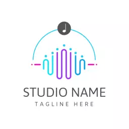 Vibrant Blue and Purple Sound Wave Symbolizing Music Logo Template