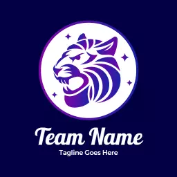 Vibrant Blue and White Tiger Head Design for Team Logo Template