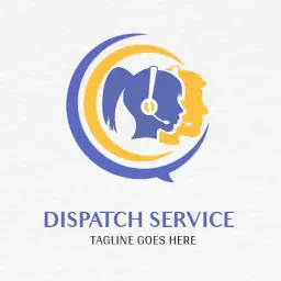 Vibrant Blue and Yellow Dispatcher Service Communication Logo Template