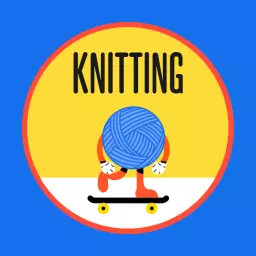 Vibrant Blue and Yellow Knitting Design with Yarn Logo Template