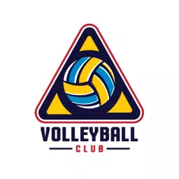 Vibrant Blue and Yellow Volleyball Design for Sports Club Logo Template