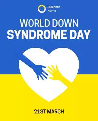 Vibrant Blue and Yellow World Down Syndrome Day Poster Template