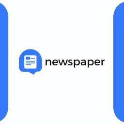 Vibrant Blue Background Emphasizing Daily Newspaper Updates Logo Template