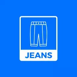 Vibrant Blue Background Showcasing Stylish Jeans Logo Template