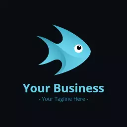 Vibrant Blue Fish Design for Creative 3D Branding Logo Template