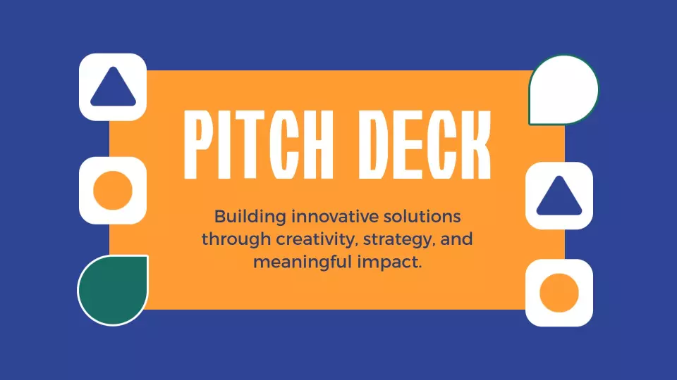 Vibrant Blue Geometric Creative Pitch Deck Presentation Template
