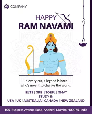 Vibrant Blue Hindu Celebration for Ram Navami Poster Template