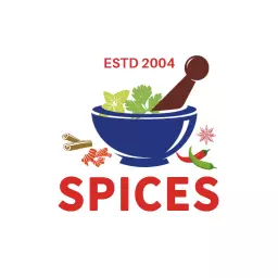 Vibrant Blue Mortar and Pestle for Fresh Spices Logo Template