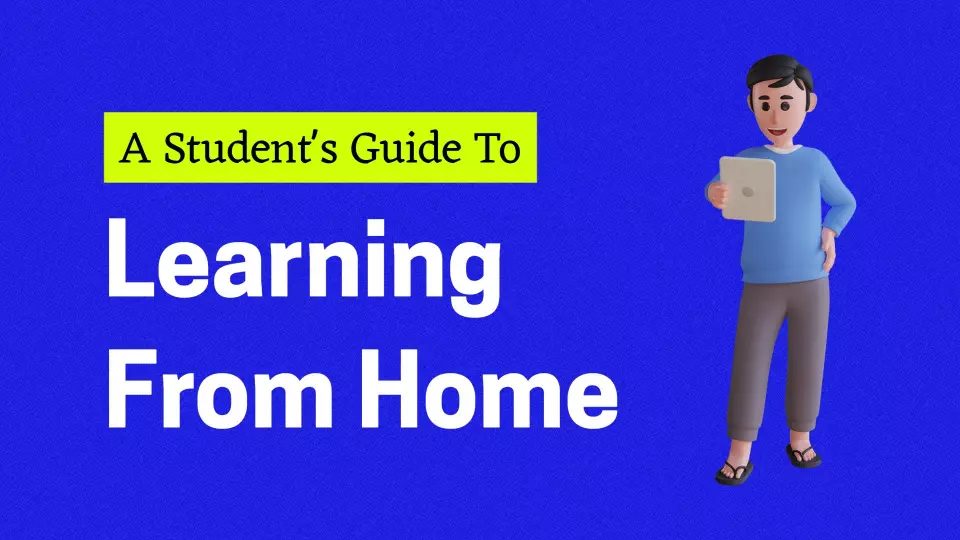 Vibrant Blue Student Learning From Home Tips Cool Presentation Template