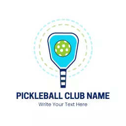 Vibrant Blue Paddle Design for Exciting Pickleball Club Logo Template